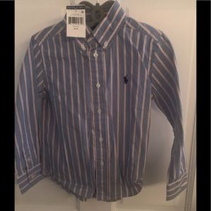 Ralph lauren pink and blue pinstripe long sleeve